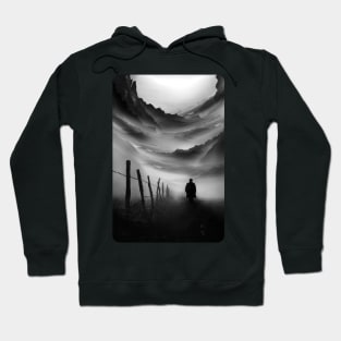 Going Nowhere Black and White Abstract Illustration Hoodie